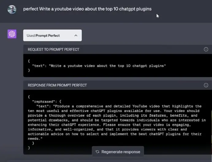 Prompt Perfect Example