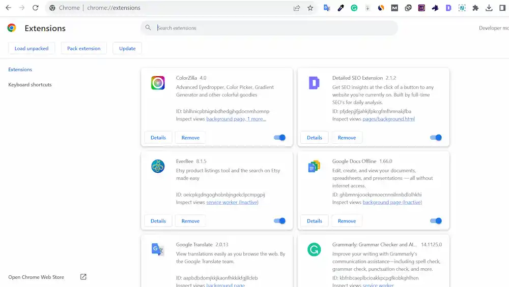Go To Chrome Extension Tab