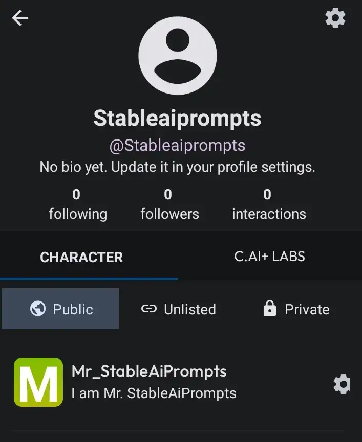 Character AI Profile